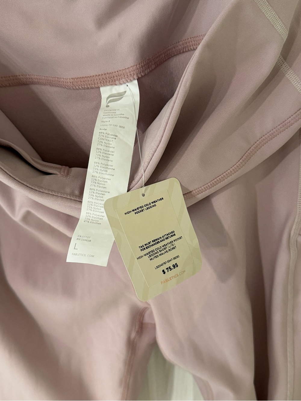 Fabletics - Light Pink High-Waist Leggings - Picture 5 of 9